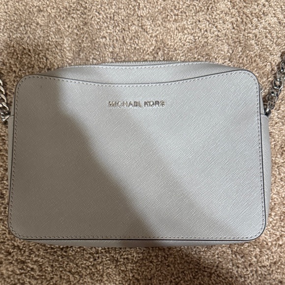 Michael Kors Gray Crossbody Bag with Chain Strap - Picture 1 of 15